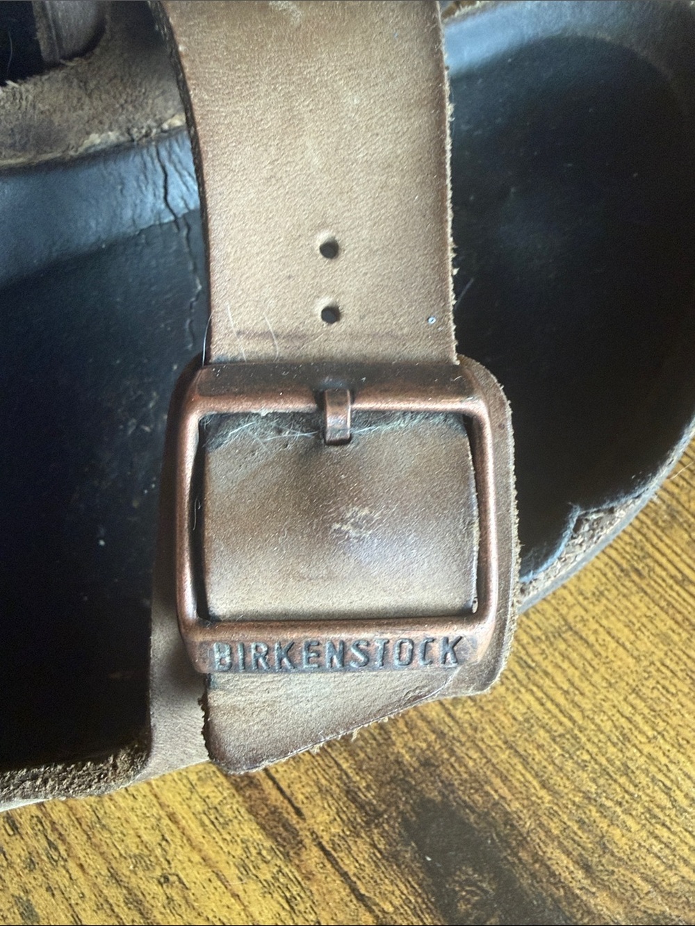 Birkenstock Brown Double-Buckle Slide Sandals - Picture 7 of 7